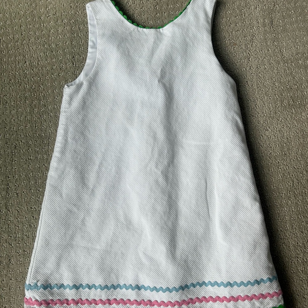 bella bliss White Dress with Pink and Blue Accents